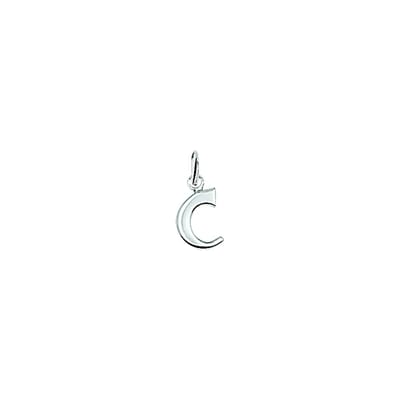 Zilver Gerhodineerde Hanger letter C 1330001