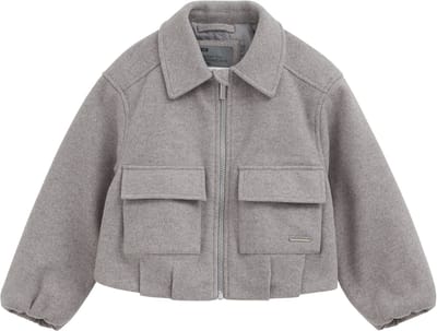 WE Fashion Meisjes oversized bomberjas met wollook