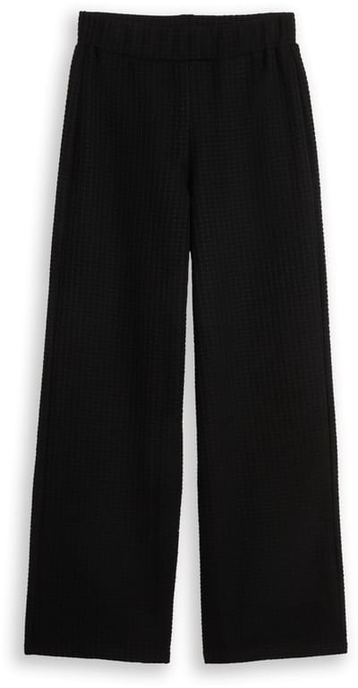 Tom Tailor Denim - Wide leg gebreide broek - Maat M - deep black