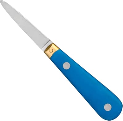 Déglon Oestermes met bolster – duurzaam en vaatwasmachinebestendig – blauw handvat – 7 cm lemmet