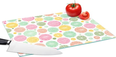 Glazen Snijplank - 39x28 - Regenboog - Stippen - Patroon - Snijplanken Glas