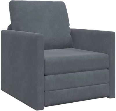 Slaapstoel - Uitklapbaar - Slaapbank - Logeerbed - Zetelbed - Slaapfauteuil - Vouwbed - 1 persoons - Zeer comfortabel - Donkergrijs