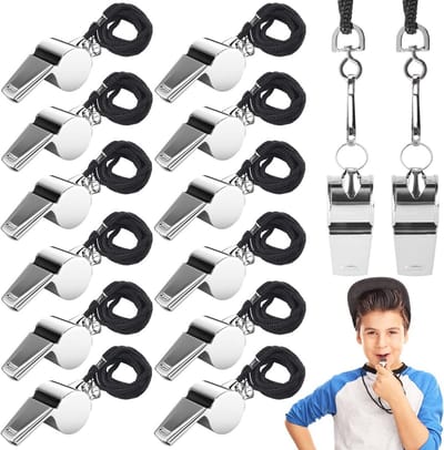 12 Stuks Roestvrijstalen Fluitjes voor Trainers - Duurzame en Geluidssterke Pijpen
