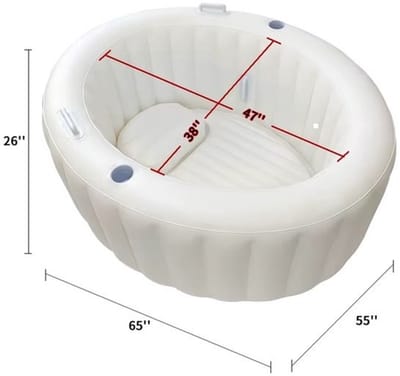 Bofree Bevalbad voor thuisbevalling – opblaasbaar geboortebad 165 x 140 x 66 cm – warm water, handgrepen, vast zitkussen