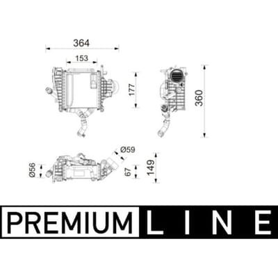 Intercooler, inlaatluchtkoeler BEHR *** PREMIUM LINE *** MAHLE CI 750 000P