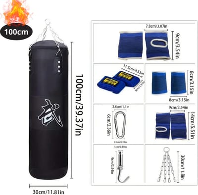 Nivard Bokszak - Bokspaal - Bokszak Ophangsysteem - Volwassenen - Kickboks Zak - Stootzak - Punching Bag - Boxzak - Sport - (Niet Gevuld) - 100 cm - Zwart