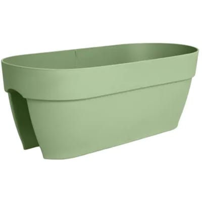 Elho Vibia Campana Flower Bridge 60 - Balkonbak met Ophanging - 100% Gerecycled Plastic - L 59 x B 26 x H 22 cm - Pistachegroen