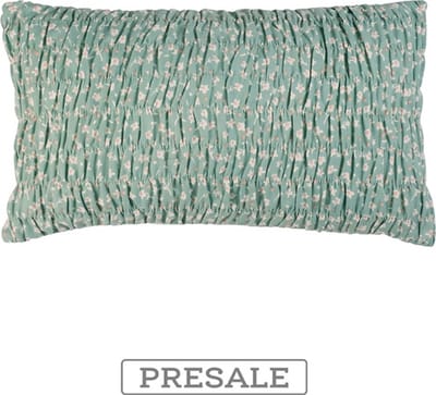 Hoyz | Libby Smock Granite Groen Kussen | 30 X 50 | Sierkussen Voor Woonkamer Of Slaapkamer