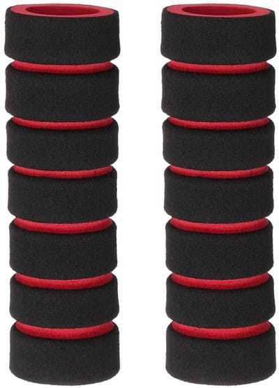 Fietsstuurgrepen - Handgrepen Spons - Comfortabel Rijden - Schokabsorberend Antislip - 20 mm Binnendiameter - Zwart Rood