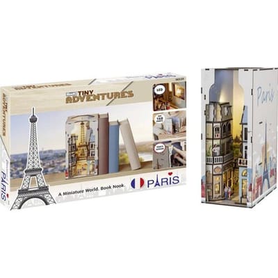 Revell Modelbouwpakket - 00539 Tiny Adventures - Franse Stad -Parijs- - Boekhoekje met LED Verlichting - 18x11x23cm Houten - Revell - Modelbouw