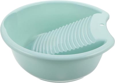 Draagbare Wasbak - Handwasbak Wasbord - Delicate Kleding Wassen - Geïntegreerde Wasplank - 37x34x13.5cm - Blauw