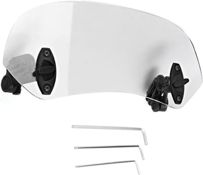 Motorfiets Windscherm - Verstelbare Deflector - Comfortabel Rijden - Universele Pasvorm - 31 cm Lengte - Transparant