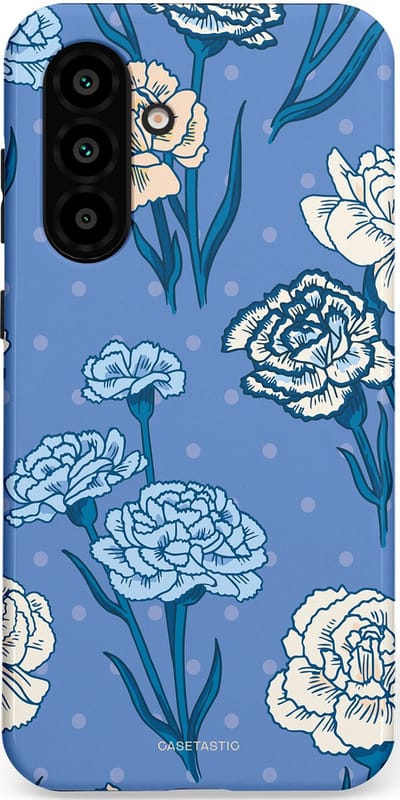 Casetastic hoesje geschikt voor Samsung Galaxy A36 / Samsung Galaxy A56 - Dubbellaagse bescherming - Anjer melange - Fashion Case - Lavendel Petrol Zilver