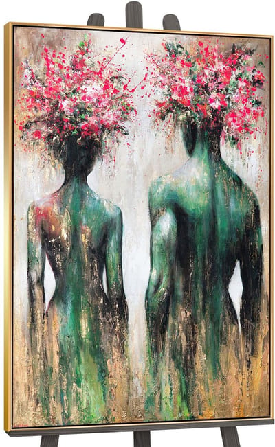 Canvas schilderij handgeschilderd blossoming souls abstract – YS-Art Gallery – Luxe wanddecoratie voor woonkamer – Modern schilderij voor slaapkamer en hal