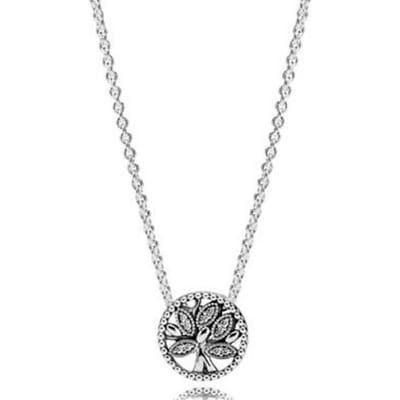 Collier Fleur Pâquerette Pavé en Argent Sterling 925 Authentique avec Cristal pour Femmes Charme Perle Bijoux de Mode DIY white