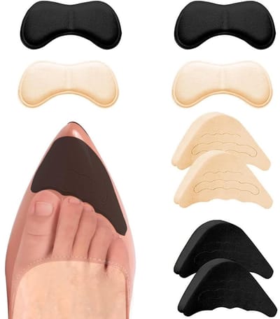 4 paar High Heel Cushion Pads Voetverzorging Cushion Pads Schoenvullers Inclusief Verstelbare Toe Vulling Inserts Heel Grips Liner Insert Voorkomt Grote Schoen van Slippers