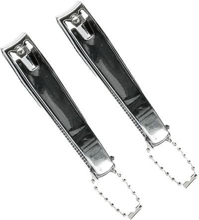 Benson Care Nagelknipper - 2x - met vijl - metaal - zilver - aan ketting - 8 cm - nagel verzorging