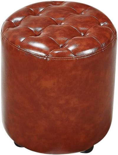 Kubus Poef - Ottomaanse Voetbank - Woonkamer Inrichting - Massief Houten Frame - 40x40x35cm - Groen