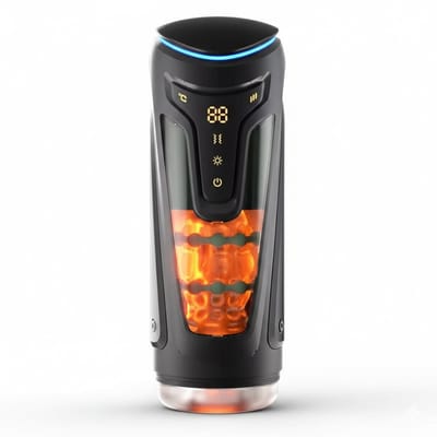 Pro-Stroker V2 – Automatische Masturbator voor Mannen – 8 Rotatiestanden & 9 Vibraties – Verwarmingsfunctie (40°C) – Hands-free – USB Oplaadbaar – Zwart/Transparant