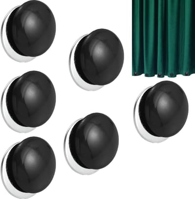 Dailygoods- Douchegordijngewichten 6 Paar - Magnetische Gewichten - Waterdicht - Zwart - 4 cm - Duurzaam en Roestvrij - Gordijngewichten