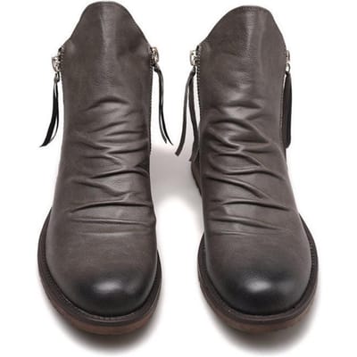 Nieuwe Producten Dubbele Rits Antislip Zool Herenlaarzen Herenschoenen Kwastjeslaarzen Herenleren Laarzen Grote Maat 48 grijs