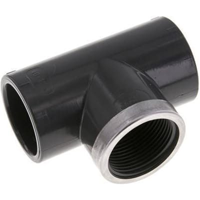 PVC T-Stuk Lijmmof 40mm x Binnendraad Rp1-1/4 ''