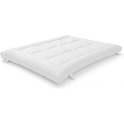 The White Stone Topper 80x190 cm met 800 g vulling | Gewatteerde matrasbeschermer met vulling van vezelbolletjes en ademende microvezel hoes | Extra comfort en volume