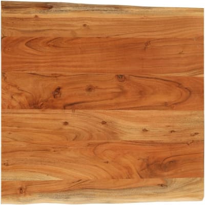 Houten Tafelblad Vierkant - Tafelblad Massief Hout - Keuken of Eettafel - Levendige Natuurlijke Randen - 40x40x3.8 cm - Acaciahout Natuurlijk