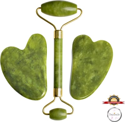 Demiracle® Jade Face Roller & Pure Jade Gua Sha Set  – Schraper - Massagehulpmiddel – Gezichtsmassage – Massage – Jade Roller - Face Roller – Ontspanning