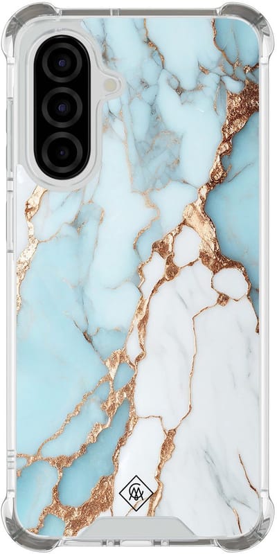 Casimoda® hoesje - Geschikt voor Samsung Galaxy A56 - Marmer Lichtblauw - Shockproof case - Extra sterk - TPU/polycarbonaat - Blauw, Transparant