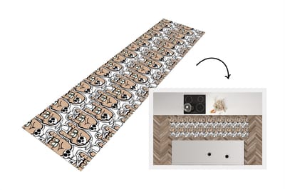 Keukenloper - Loper keuken - Tiener - Skull - Hand - Patronen - 200x50 cm - Keukenloper vinyl