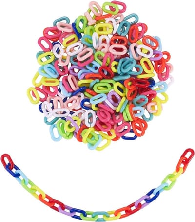 2150 Stukjes Acryl Kleine Kabelkettingen Clutch Ringen Plastic Snelle Ontkoppel Connectors voor Sieraden Maken, Kinderen, Huisdieren en Leeraccessoires - 15x9mm