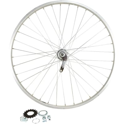 Achterwiel van de fiets moer. volle as aluminium velg Velox Moy. Velosteel Coaster