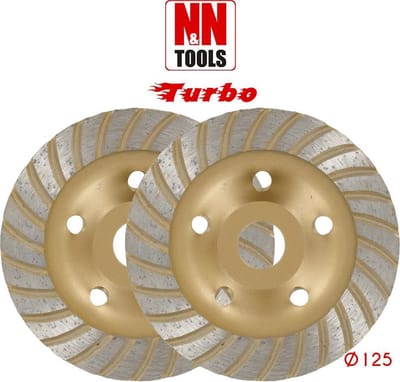 N&N Tools Turbo Diamantdoorslijpschijf Bias Cup Professional Multi Pack - 2 x 125 mm | Wet & Dry