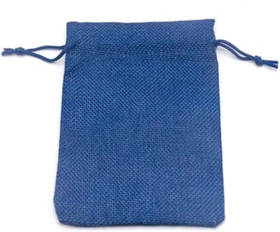 Set van 10 Katoenen Trekkoordtassen voor Sieraden, Jute Cadeautassen voor Trouwen, Handgemaakte Souvenirs in Koninklijk Blauw 6x8 Inch