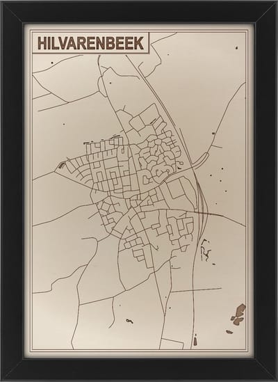Houten stadskaart van Hilvarenbeek