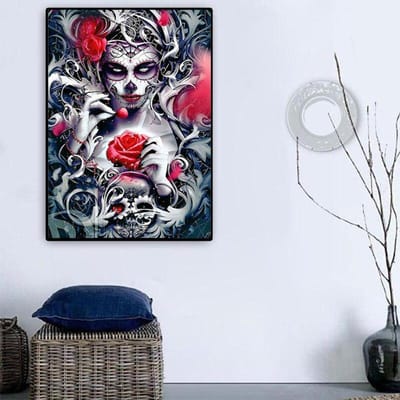 Borduurwerk Bloemen Diamantschilderij Volledig Vierkant Kruissteek Orchidee Huis Decoratief 20X30CM gray