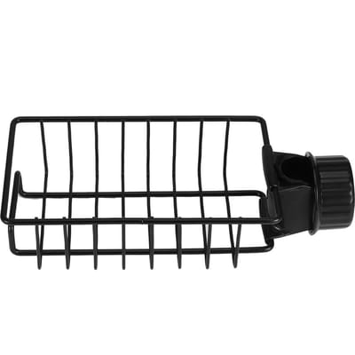 Robinet d'évier de cuisine Organisateur de rangement pour éponge et savon Égouttoir à torchons Support Étagère Salle de bain black