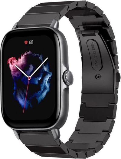 Metalen bandje geschikt voor Xiaomi Amazfit Bip / Bip Lite / Bip S / Bip U / Bip U Pro / Amazfit GTS / GTS 2 / GTS 3 / GTS 4 - Mini bandje staal metalen bandje staal - Zwart