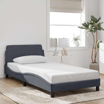 vidaXL - Bedframe - "Dover" - 100x200 - cm - fluweel - donkergrijs