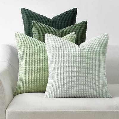 Set van 2 Decoratieve Kussens – Patchwork Design, Corduroy & Fluweel (50×50 cm) voor Bank, Slaapkamer en Woonkamer