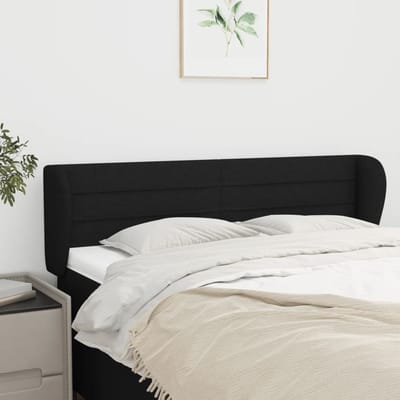vidaXL - Hoofdbord - met - randen - 147x23x78/88 - cm - stof - zwart