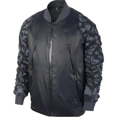 Jordan Effen Kleur Print Logo Opstaande Kraag Rits Casual Sportjack Heren Jassen Zwart 716847-021 M gray