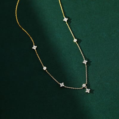 Eenvoudige en Klavertje Vier Ketting voor Dames, Lichte Luxe en Coole Stijl, Niche Design, High-End Hanger, Veelzijdige Sleutelbeenketting 45cm goud