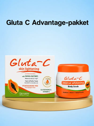Gluta-C Voordeelpakket – Complete Verhelderende Huidverzorgingsset – Helpt Donkere Vlekken te verminderen, Egaliseert de Huidtint & Hydrateert Intensief – Voor een Stralende, Gladde & Gezonde Huid