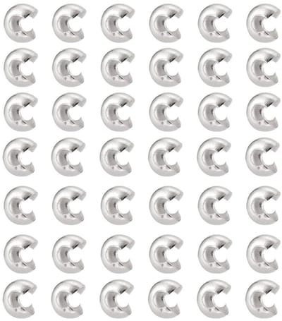 Dailygoody - Messing Scheurkralen - Perfect voor Knutselen - Zilverkleurig - 100 Stuks - Verberg Scheuren en Knopen - Ideaal voor Creatieve Projecten
