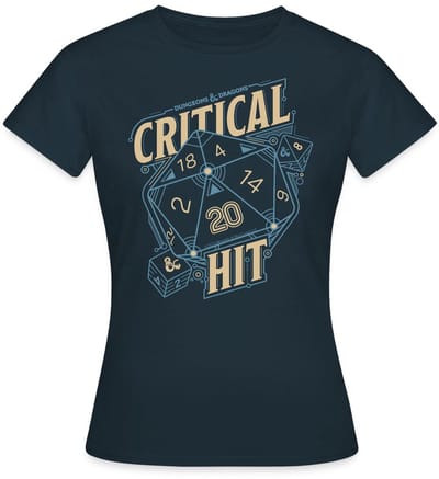 Dungeons And Dragons D20 Kubus Critical Hit T-Shirt Dames