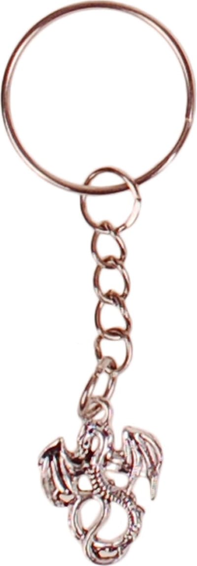 Sleutelhanger - Hangertje Draakje Zilverkleurig 2cm