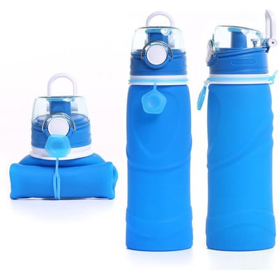 Atletische Beker Cadeau Siliconen Waterfles Fabrikanten Grote Capaciteit Fitness Hardlopen Buitenactiviteit Waterkoker 750ml blauw