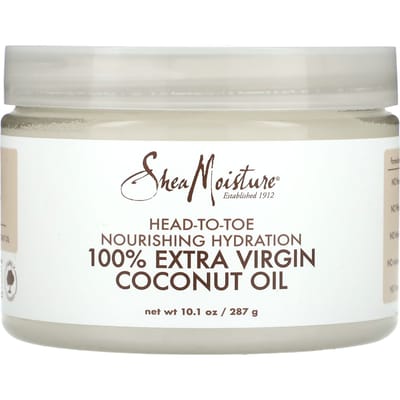 SheaMoisture, voedende hydratatie van top tot teen, 100% extra vierge kokosolie, 287g (10.1 oz) white